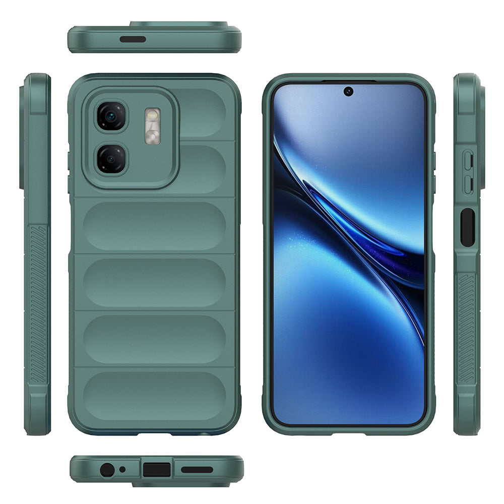 İnfinix Hot 50i 4G Kılıf Esnek TPU Oyuklu Arka Yüzey Tasarımlı Zore Etnik Silikon Kapak Lacivert