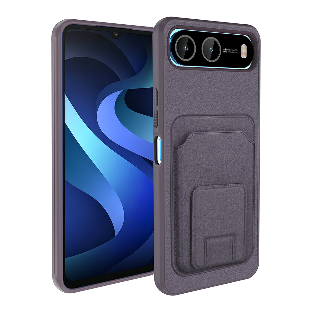 İnfinix Hot 60i 5G Kılıf Kartlıklı TPU Zore Bikart Kapak Gri