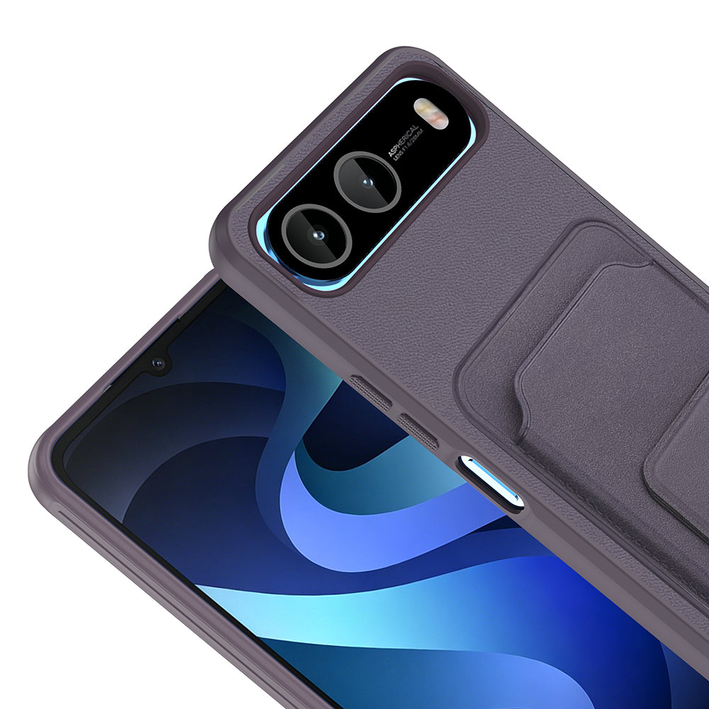 İnfinix Hot 60i 5G Kılıf Kartlıklı TPU Zore Bikart Kapak Gri