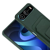 İnfinix Hot 60i 5G Kılıf Kartlıklı TPU Zore Bikart Kapak Koyu Yeşil