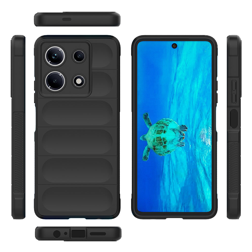 İnfinix Note 30 4G Kılıf Esnek TPU Oyuklu Arka Yüzey Tasarımlı Zore Etnik Silikon Kapak Lacivert