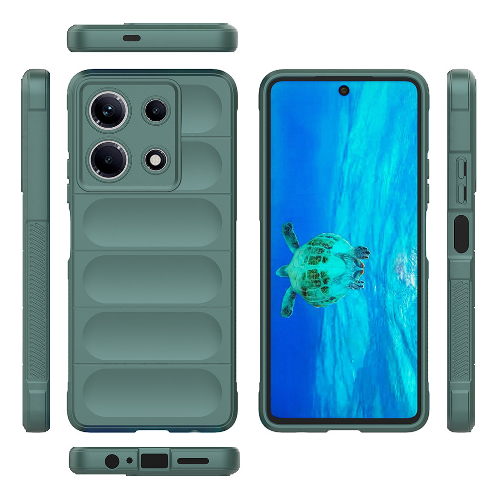 İnfinix Note 30 4G Kılıf Esnek TPU Oyuklu Arka Yüzey Tasarımlı Zore Etnik Silikon Kapak Koyu Yeşil