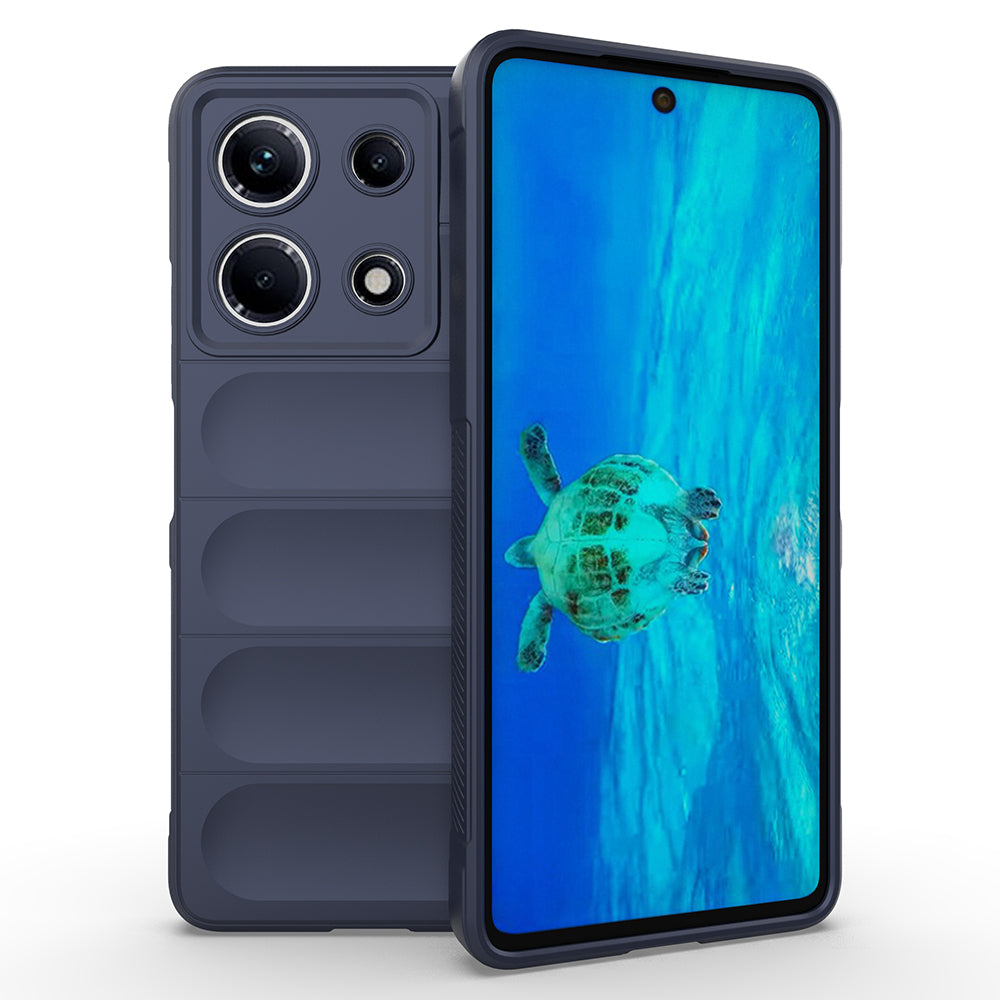 İnfinix Note 30 4G Kılıf Esnek TPU Oyuklu Arka Yüzey Tasarımlı Zore Etnik Silikon Kapak Lacivert