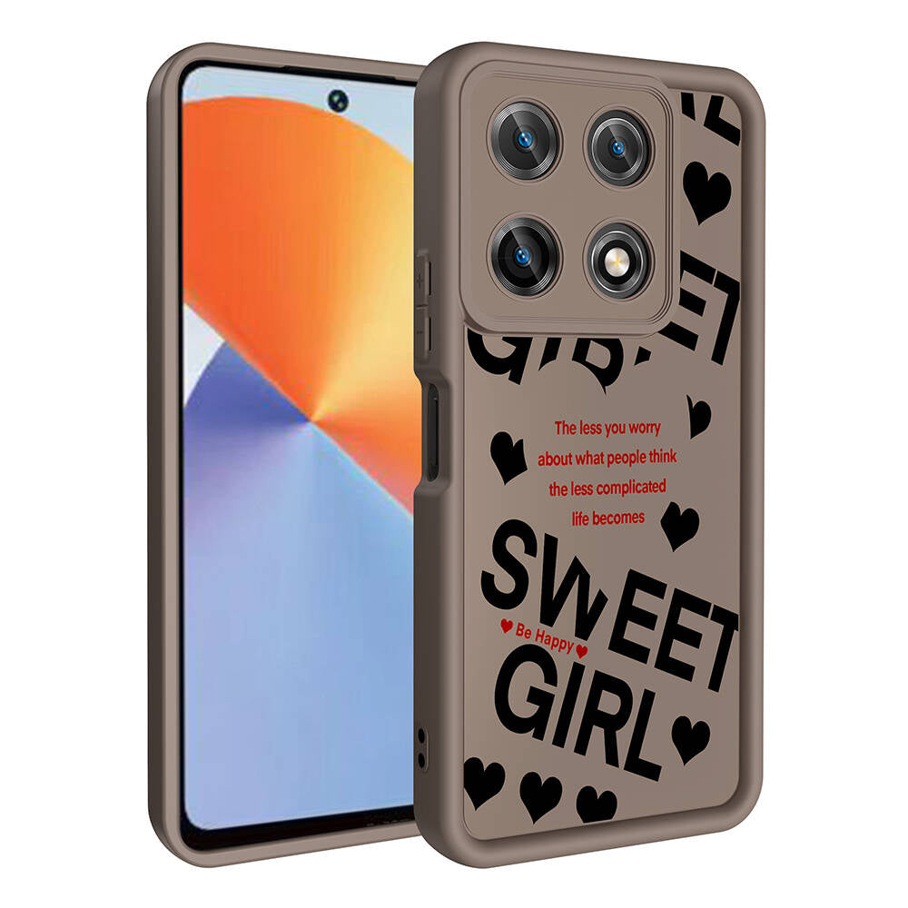 İnfinix Note 30 Pro Kılıf Kamera Korumalı Baskılı Arka Yüzey Zore Klas Kapak Koyu Kahve