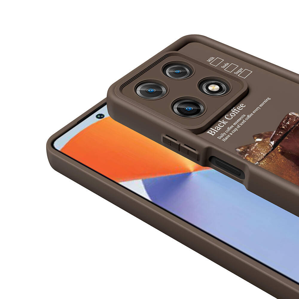 İnfinix Note 30 Pro Kılıf Kamera Korumalı Baskılı Arka Yüzey Zore Klas Kapak Koyu Kahve