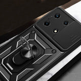 İnfinix Note 30 Pro Kılıf Magnetik Standlı Kamera Korumalı Zore Sürgülü Vega Kapak Mavi