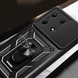 İnfinix Note 30 VIP Kılıf Magnetik Standlı Kamera Korumalı Zore Sürgülü Vega Kapak Siyah