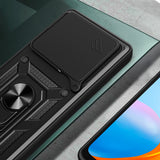 İnfinix Note 40 Pro Kılıf Magnetik Standlı Kamera Korumalı Zore Sürgülü Vega Kapak Mavi