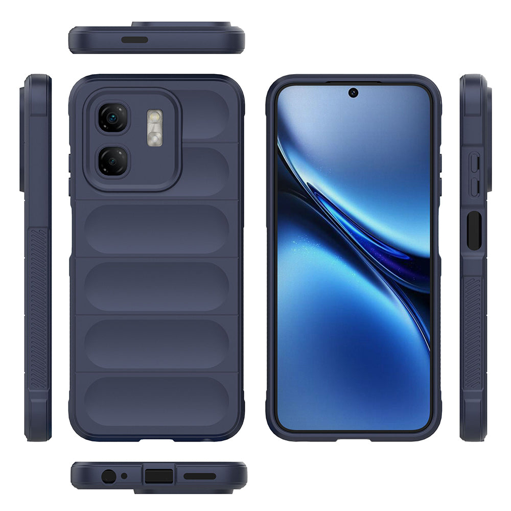 İnfinix Smart 9 Kılıf Esnek TPU Oyuklu Arka Yüzey Tasarımlı Zore Etnik Silikon Kapak Lacivert
