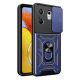İnfinix Zero 30 4G Kılıf Magnetik Standlı Kamera Korumalı Zore Sürgülü Vega Kapak Siyah