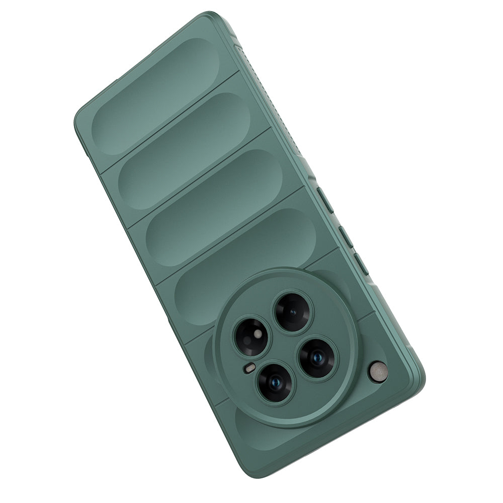 İnfinix Zero 40 5G Kılıf Esnek TPU Oyuklu Arka Yüzey Tasarımlı Zore Etnik Silikon Kapak Koyu Yeşil