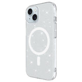 iPhone 15 Plus Kılıf Zore M-safe Şarj Özellikli Simli Şeffaf Arka Yüzey Erdos Silikon Kapak Renksiz