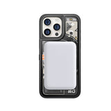 iPhone 15 Pro Max Kılıf Özelleştirilebilir 3 Fonksiyonlu Bluetooth Bağlantılı Bitmo Lab Bangcase Akıllı M-safe Kapak Siyah