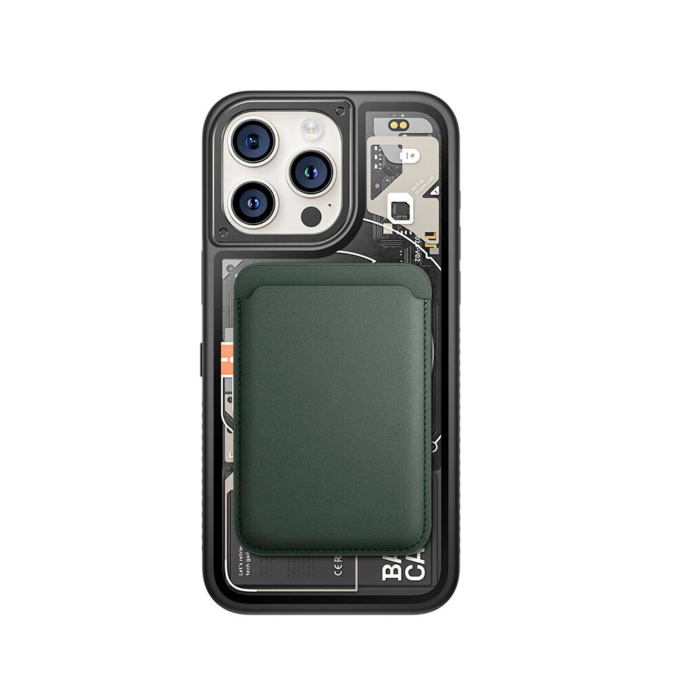 iPhone 15 Pro Max Kılıf Özelleştirilebilir 3 Fonksiyonlu Bluetooth Bağlantılı Bitmo Lab Bangcase Akıllı M-safe Kapak Siyah