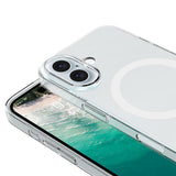 iPhone 16 Plus Kamera Korumalı M-Safe Şarj Özellikli Şeffaf Zore London Sert PC Kapak Şeffaf