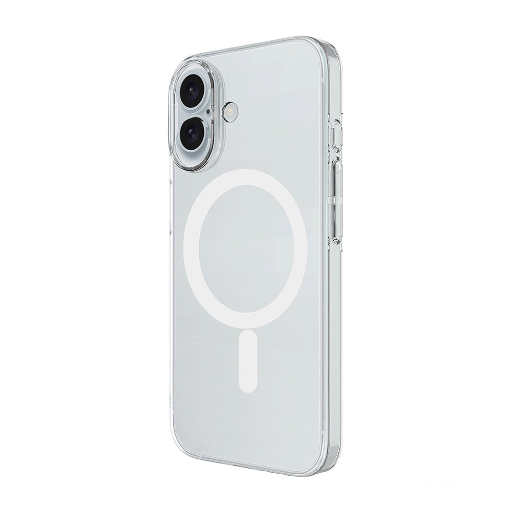 iPhone 16 Plus Kamera Korumalı M-Safe Şarj Özellikli Şeffaf Zore London Sert PC Kapak Şeffaf