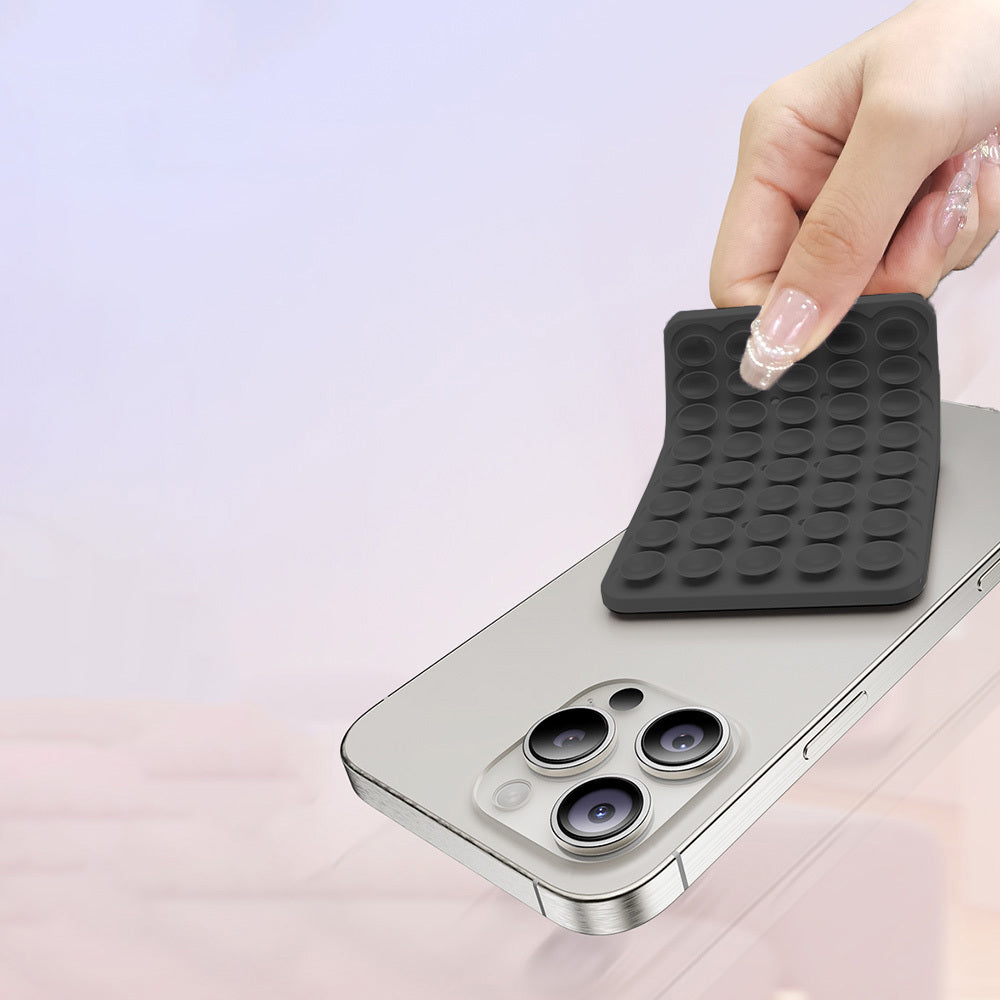 Kare Öpücüklü 01 Silikon Telefon Tutucu Lacivert
