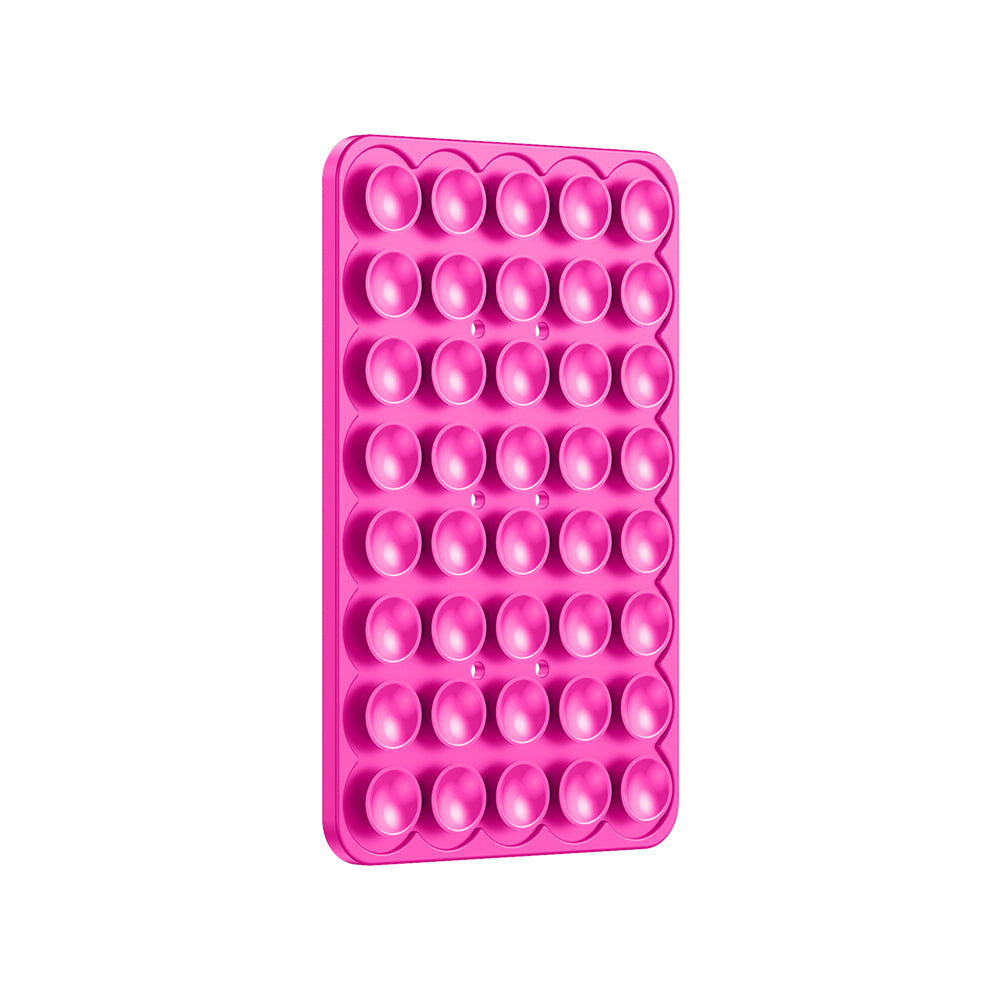 Kare Öpücüklü 01 Silikon Telefon Tutucu Açık Pembe