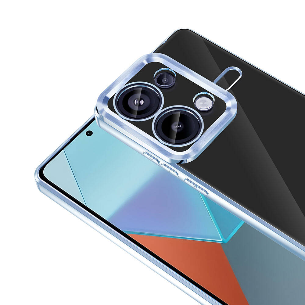 Xiaomi Redmi Note 13 Pro 4G Kılıf Kamera Korumalı Logo Gösteren Zore Omega Kapak Gümüş