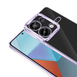 Xiaomi Redmi Note 13 Pro 4G Kılıf Kamera Korumalı Logo Gösteren Zore Omega Kapak Gümüş