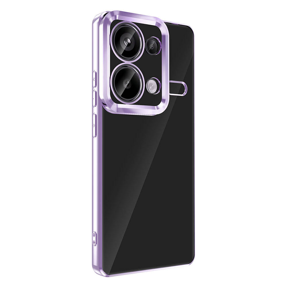 Xiaomi Redmi Note 13 Pro 4G Kılıf Kamera Korumalı Logo Gösteren Zore Omega Kapak Lacivert