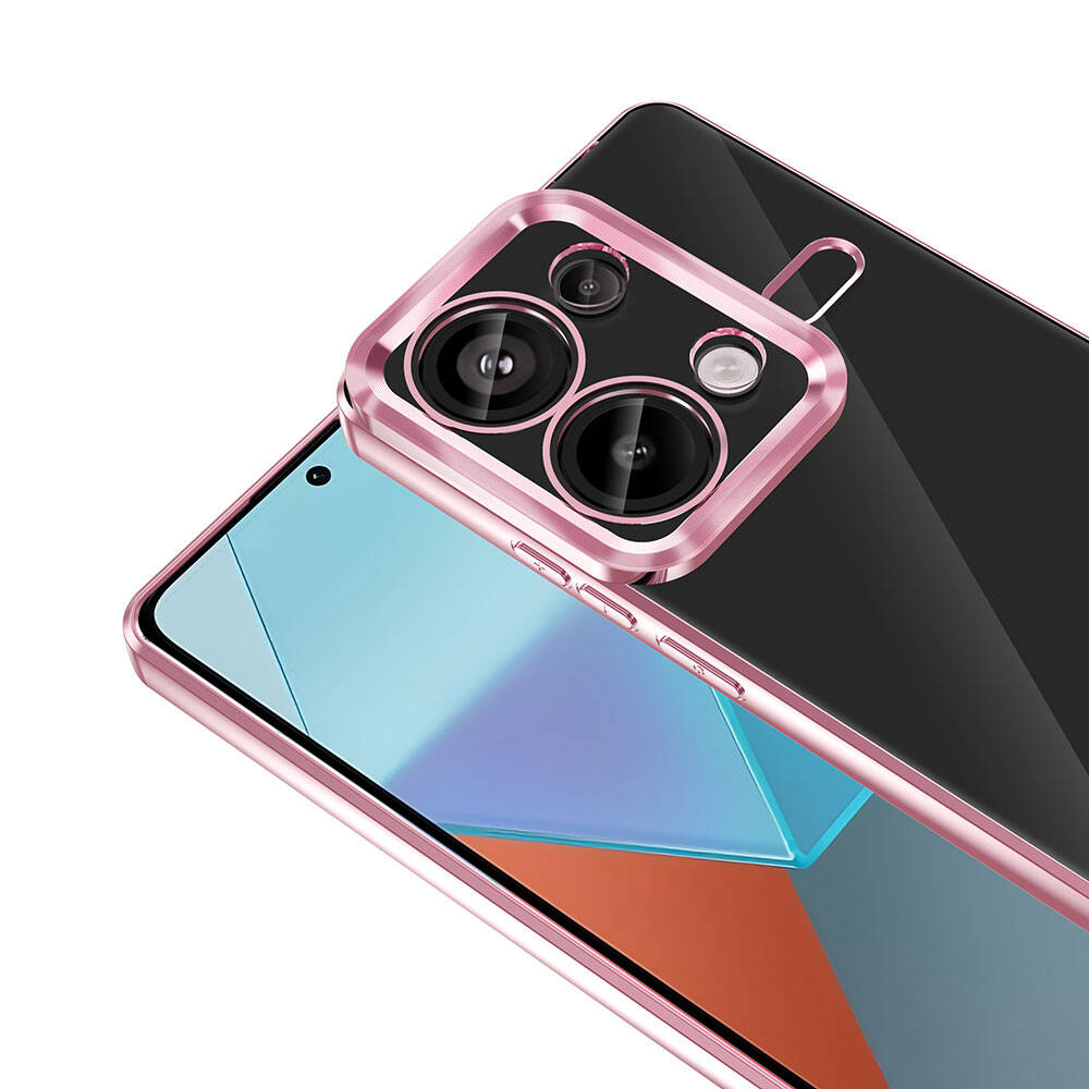 Xiaomi Redmi Note 13 Pro 4G Kılıf Kamera Korumalı Logo Gösteren Zore Omega Kapak Gold