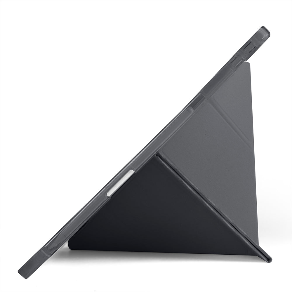 Lenovo Idea Tab Plus 12.1 Kılıf Zore Tri Folding Kalem Bölmeli Standlı Kılıf Siyah
