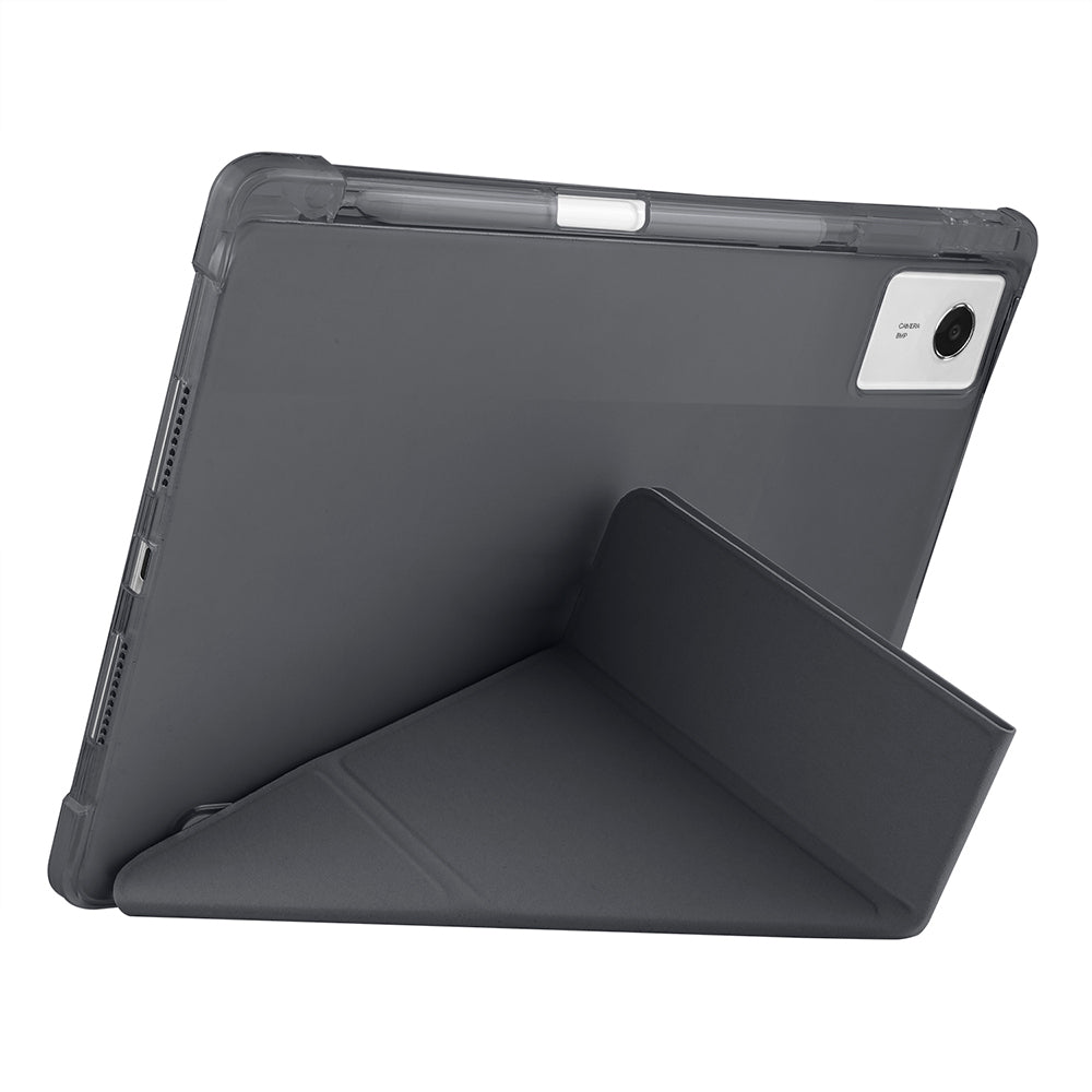 Lenovo Idea Tab Plus 12.1 Kılıf Zore Tri Folding Kalem Bölmeli Standlı Kılıf Siyah