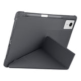 Lenovo Idea Tab Plus 12.1 Kılıf Zore Tri Folding Kalem Bölmeli Standlı Kılıf Siyah