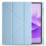 Lenovo Idea Tab Plus 12.1 Kılıf Zore Tri Folding Kalem Bölmeli Standlı Kılıf Mavi