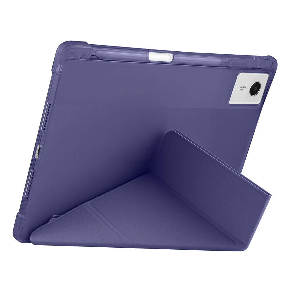 Lenovo Idea Tab Plus 12.1 Kılıf Zore Tri Folding Kalem Bölmeli Standlı Kılıf Lacivert