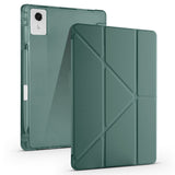 Lenovo Idea Tab Plus 12.1 Kılıf Zore Tri Folding Kalem Bölmeli Standlı Kılıf Koyu Yeşil