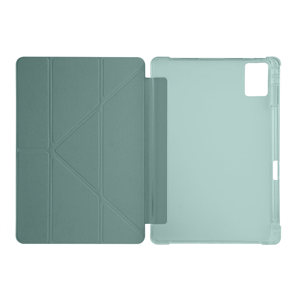 Lenovo Idea Tab Plus 12.1 Kılıf Zore Tri Folding Kalem Bölmeli Standlı Kılıf Koyu Yeşil