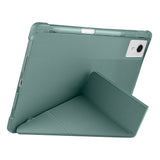 Lenovo Idea Tab Plus 12.1 Kılıf Zore Tri Folding Kalem Bölmeli Standlı Kılıf Koyu Yeşil