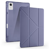 Lenovo Idea Tab Plus 12.1 Kılıf Zore Tri Folding Kalem Bölmeli Standlı Kılıf Mor