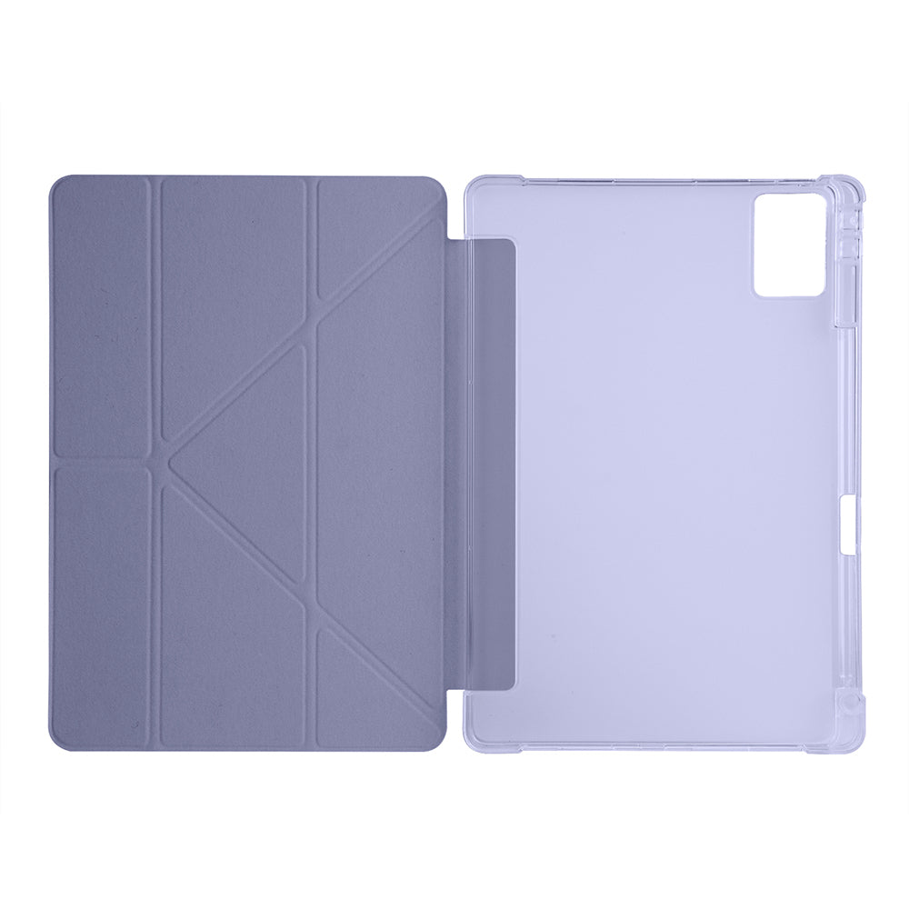 Lenovo Idea Tab Plus 12.1 Kılıf Zore Tri Folding Kalem Bölmeli Standlı Kılıf Mor