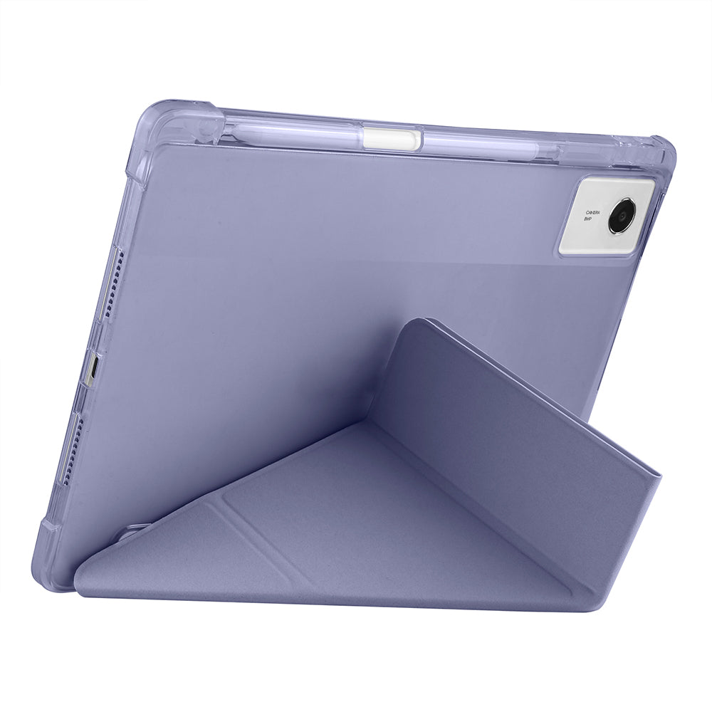 Lenovo Idea Tab Plus 12.1 Kılıf Zore Tri Folding Kalem Bölmeli Standlı Kılıf Mor