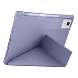 Lenovo Idea Tab Plus 12.1 Kılıf Zore Tri Folding Kalem Bölmeli Standlı Kılıf Mor