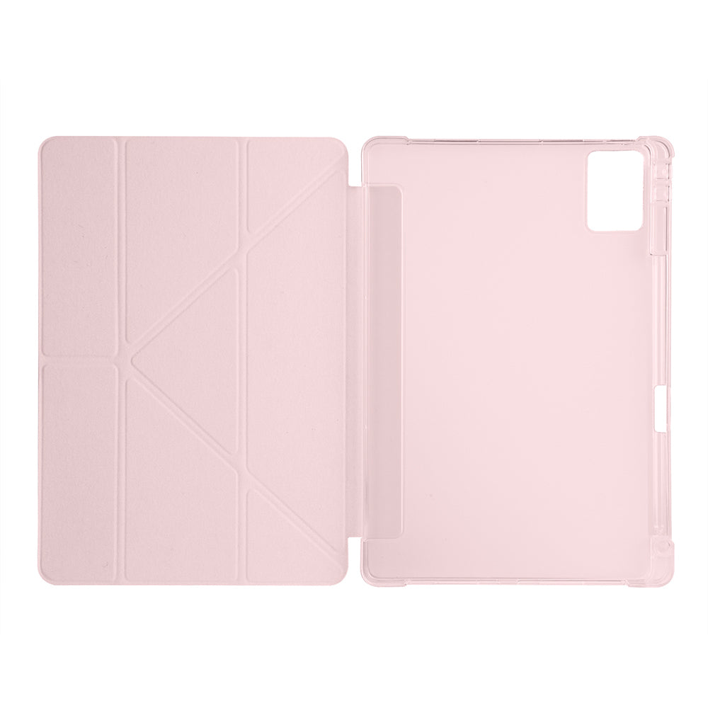 Lenovo Idea Tab Plus 12.1 Kılıf Zore Tri Folding Kalem Bölmeli Standlı Kılıf Rose Gold