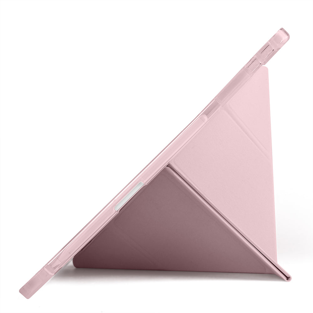 Lenovo Idea Tab Plus 12.1 Kılıf Zore Tri Folding Kalem Bölmeli Standlı Kılıf Rose Gold