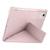 Lenovo Idea Tab Plus 12.1 Kılıf Zore Tri Folding Kalem Bölmeli Standlı Kılıf Rose Gold