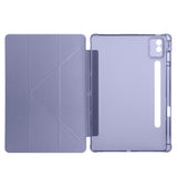 Lenovo Idea Tab Pro 12.7 TB-373FU Kılıf Zore Tri Folding Kalem Bölmeli Standlı Kılıf Mor
