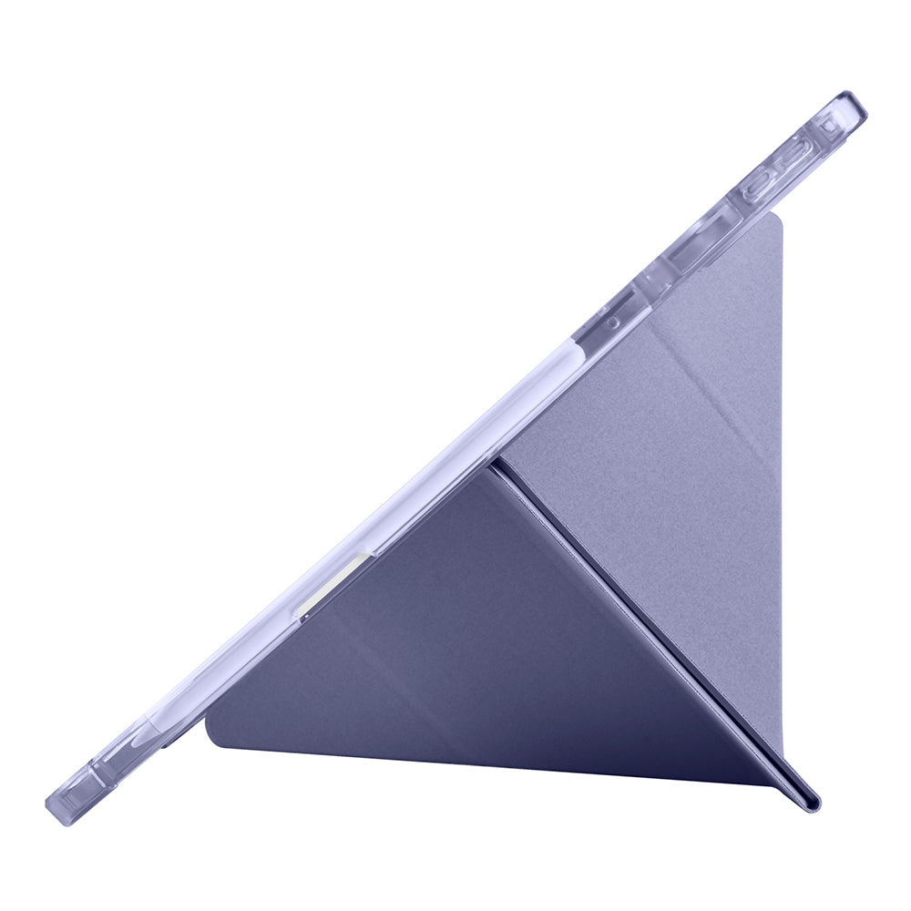 Lenovo Idea Tab Pro 12.7 TB-373FU Kılıf Zore Tri Folding Kalem Bölmeli Standlı Kılıf Lila