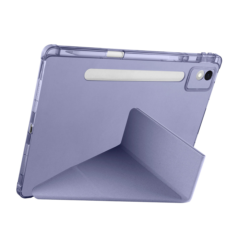 Lenovo Idea Tab Pro 12.7 TB-373FU Kılıf Zore Tri Folding Kalem Bölmeli Standlı Kılıf Mor