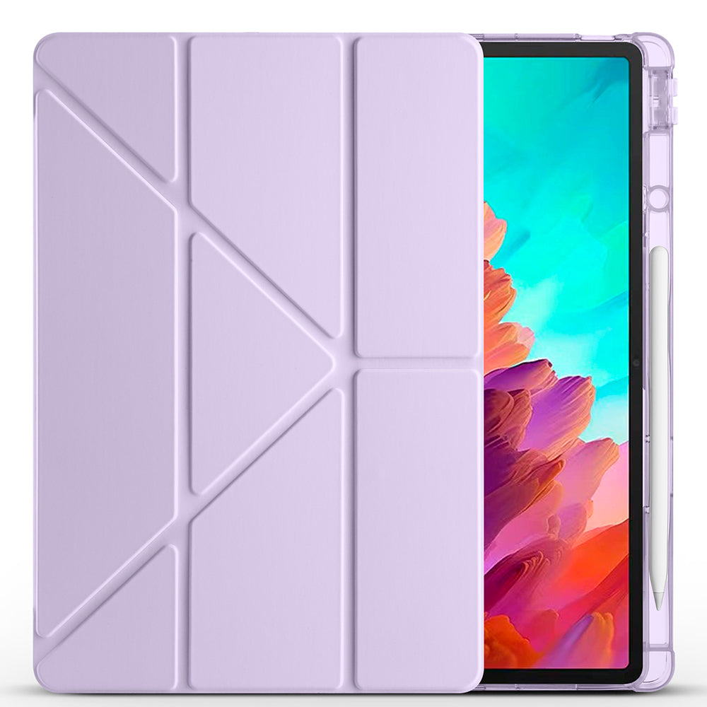 Lenovo Idea Tab Pro 12.7 TB-373FU Kılıf Zore Tri Folding Kalem Bölmeli Standlı Kılıf Mavi