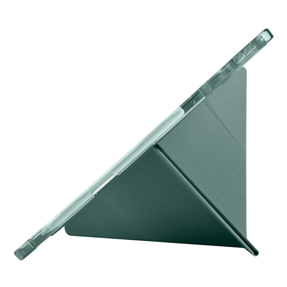 Lenovo Idea Tab Pro 12.7 TB-373FU Kılıf Zore Tri Folding Kalem Bölmeli Standlı Kılıf Koyu Yeşil