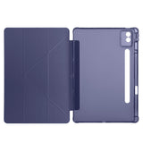 Lenovo Idea Tab Pro 12.7 TB-373FU Kılıf Zore Tri Folding Kalem Bölmeli Standlı Kılıf Mavi