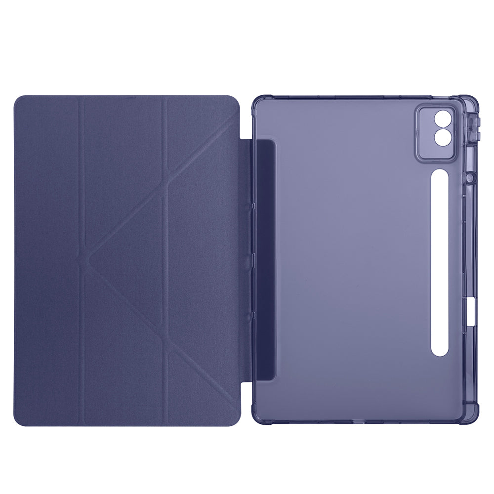Lenovo Idea Tab Pro 12.7 TB-373FU Kılıf Zore Tri Folding Kalem Bölmeli Standlı Kılıf Lila
