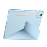 Lenovo Idea Tab Pro 12.7 TB-373FU Kılıf Zore Tri Folding Kalem Bölmeli Standlı Kılıf Mavi