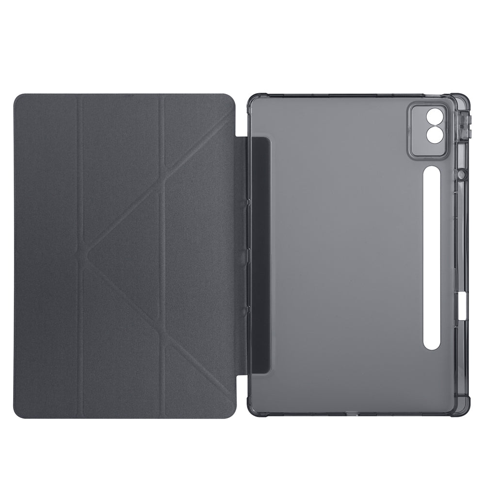Lenovo Idea Tab Pro 12.7 TB-373FU Kılıf Zore Tri Folding Kalem Bölmeli Standlı Kılıf Lila